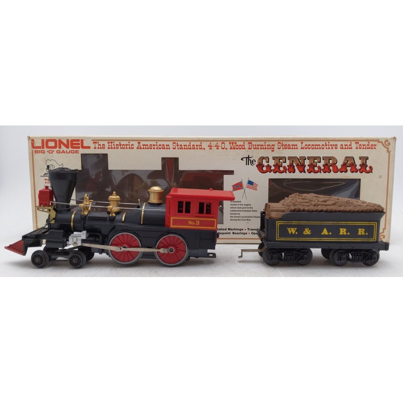 Lionel 6-8701 O Gauge W&ARR General 4-4-0 Steam Locomotive and Tender #3 VG/Box