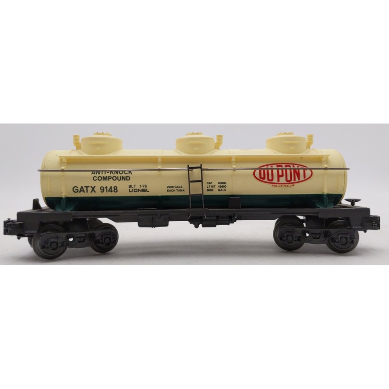 Lionel 6-9148 O Gauge DuPont Triple Dome Tank Car #9148 EX