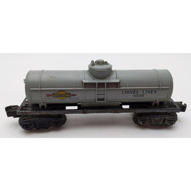 Lionel 6035 Vintage O Sunoco Gray Single Dome Tank Car VG