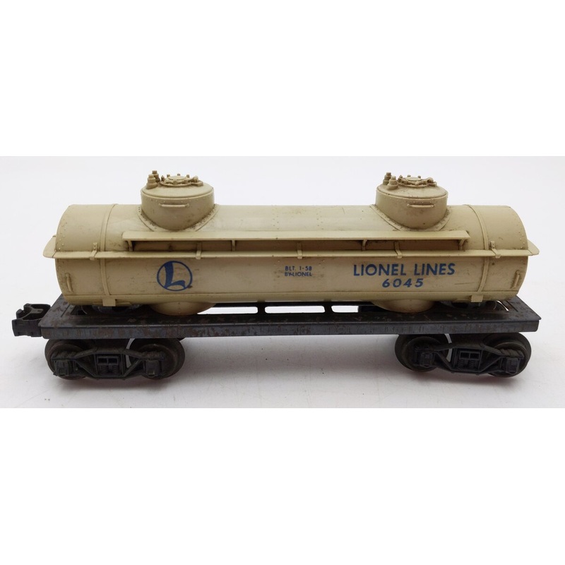 Lionel 6045 Vintage O Lionel Lines Gray Double Dome Tank Car VG