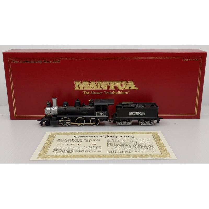 Mantua 313-610 HO Rio Grande Southern 2-6-2 Mogul Steam Locomotive & Tender LN/Box