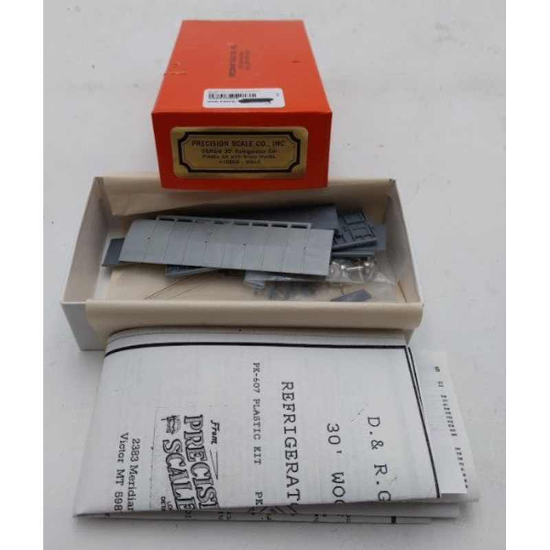 Precision Scale Company 10608 HOn3 DRGW 30′ Reefer Car Plastic & Brass Kit