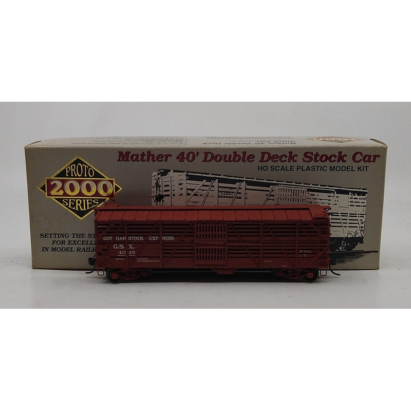 Proto 2000 21387 HO Mather 40′ Double Deck Stock C.X.S. Stock Car # 4048 Kit