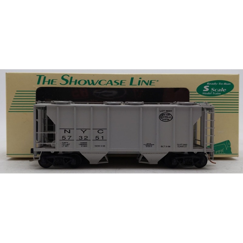 S-Helper 00007 S Scale New York Central PS-2 2-Bay Hopper #573251 EX/Box