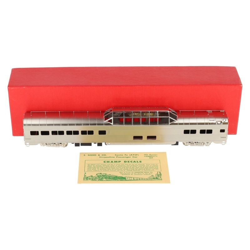 Soho 0724 HO Brass Santa Fe Dome Lounge Passenger Car #500 LN/Box