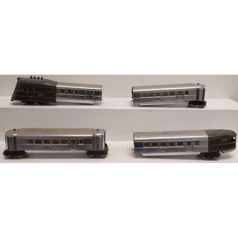 Lionel 616E Vintage O Prewar Flying Yankee Powered Streamliner (Set of 4) VG