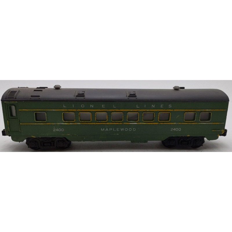 Lionel 2400 Vintage O Lionel Lines Green/Gray Maplewood Lighted Pullman Car VG