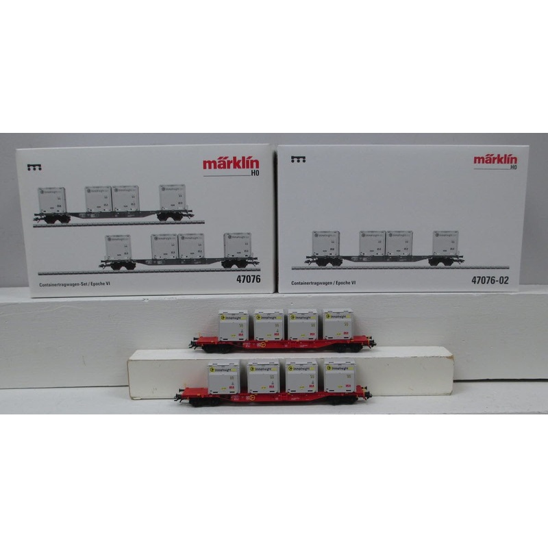 Marklin 47076 HO Exclusive Type Sgns Flatcar 2-Pack – 3-Rail – Ready to Run LN/Box