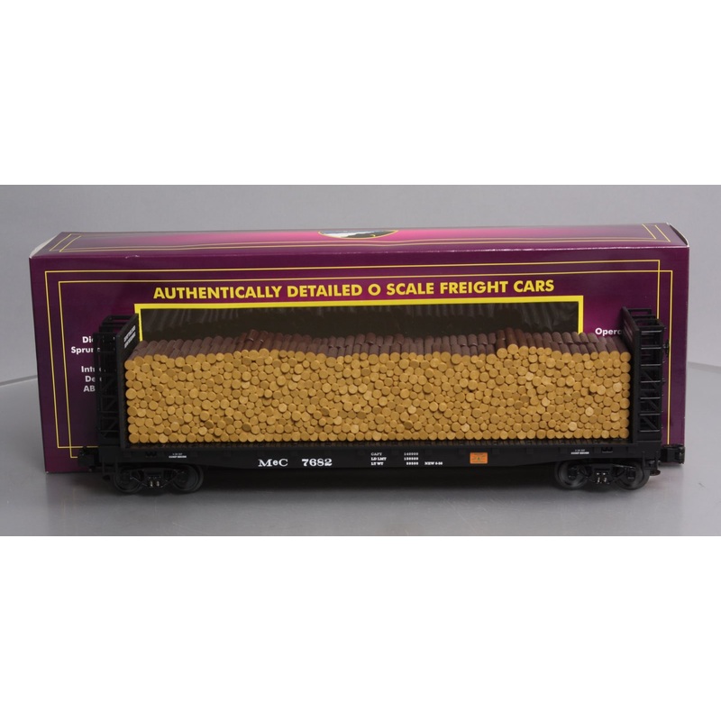MTH 20-98152 MeC Bulkhead Flat w/ Log Load LN/Box