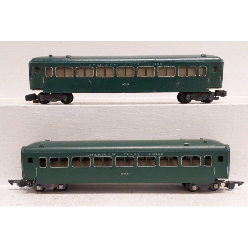 American Flyer S Gauge Vintage American Flyer Lines Passenger Cars: 955 & 655 VG