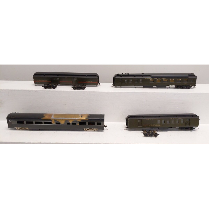HO BRASS Assorted Passenger Cars -Painted [4] VG