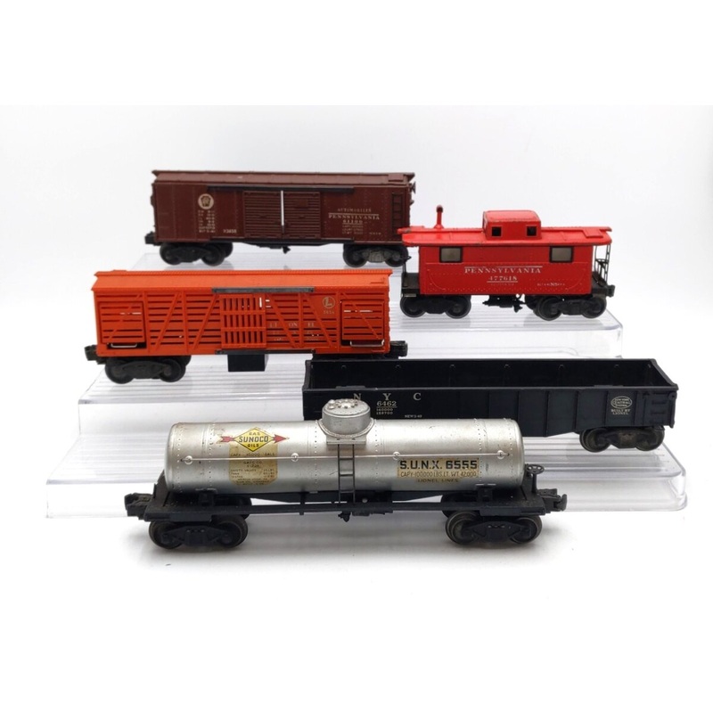 Lionel Vintage O Gauge Assorted Freight Cars: 6555, 6462, 2457, 3656 & X2458 [5] VG