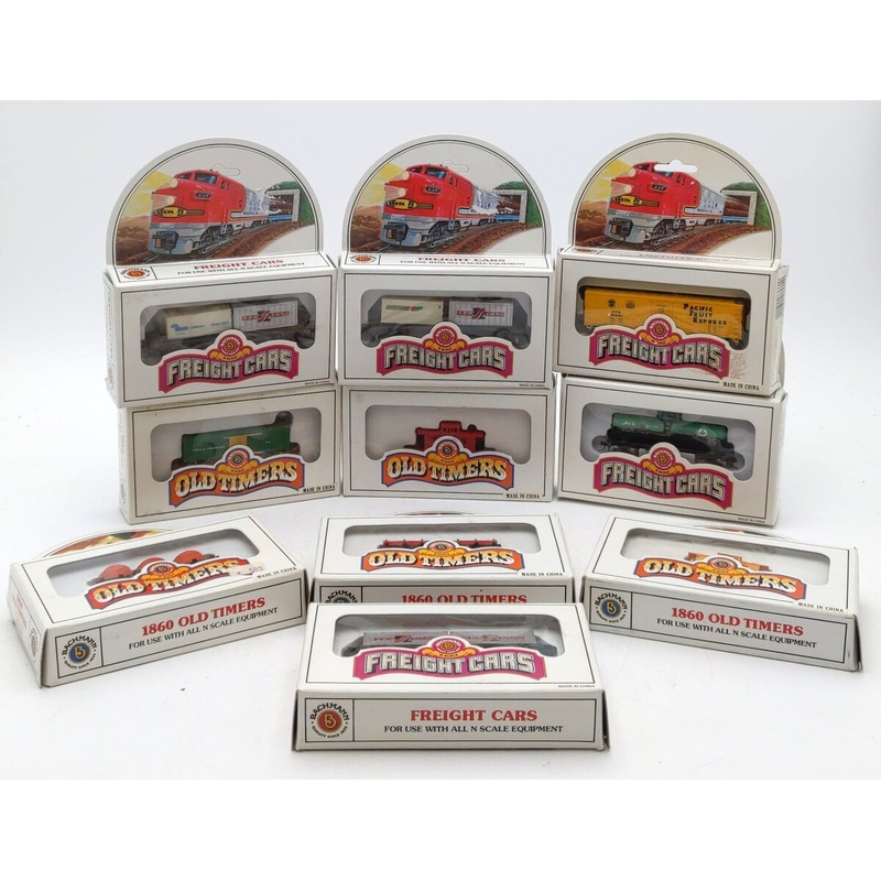 Bachmann N Scale Assorted Freight Cars [10] EX/Box