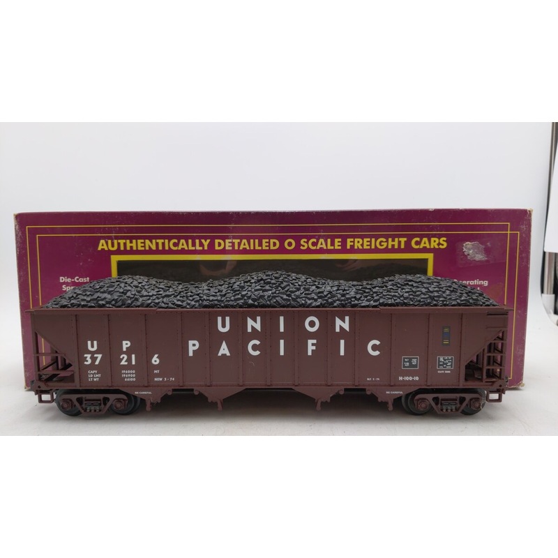 MTH 20-90023A O Scale Union Pacific 4-Bay Hopper w/Coal load EX/Box