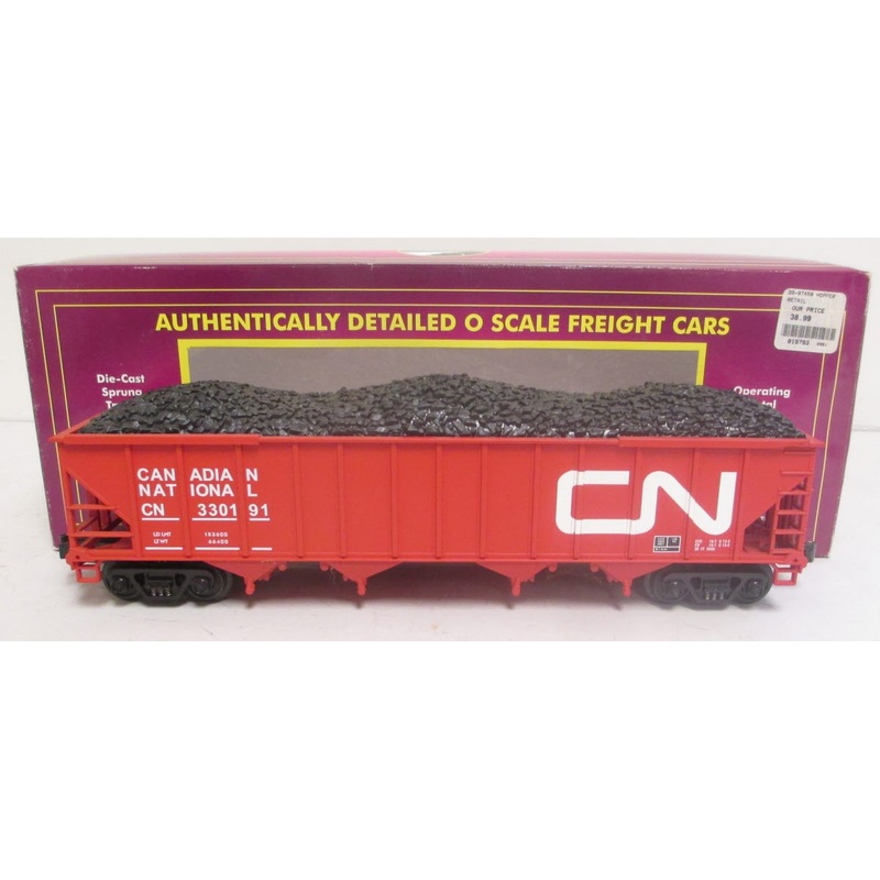 MTH 20-97458 O Canadian National 4-Bay Hopper Car w/ Coal Load #330191 LN/Box