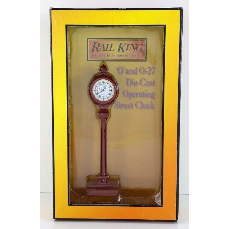MTH 30-1061 O and 0-27 Red Operating Die-Cast Street Clock LN/Box