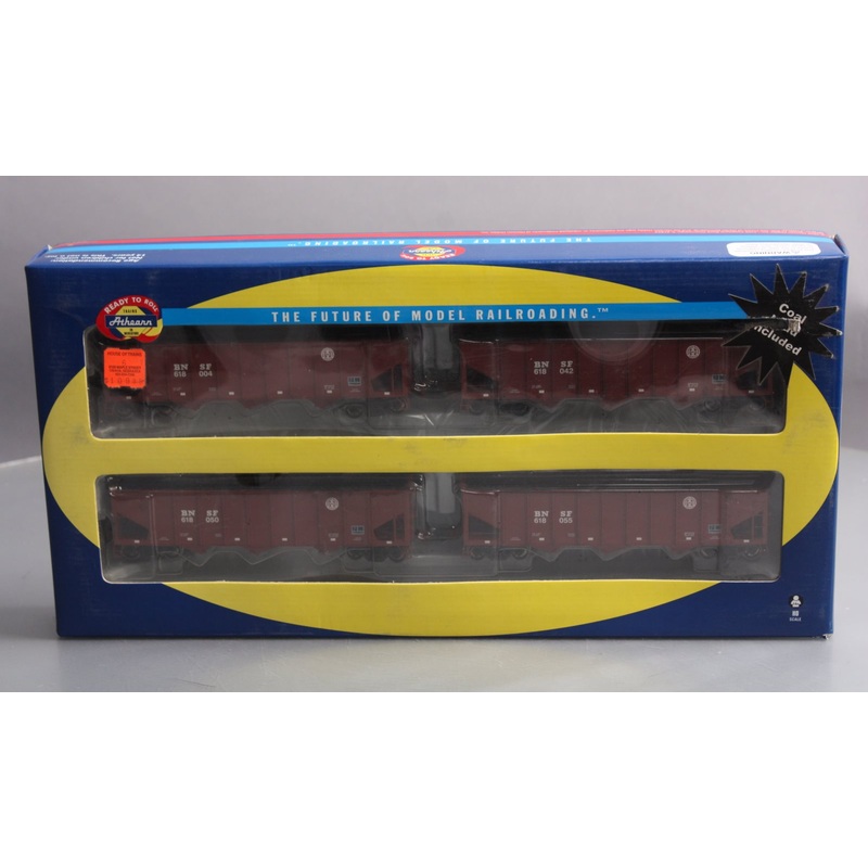 Athearn 76442 HO Scale BNSF 40′ 3-Bay Ribbed Side Hopper (Set of 4) NIB