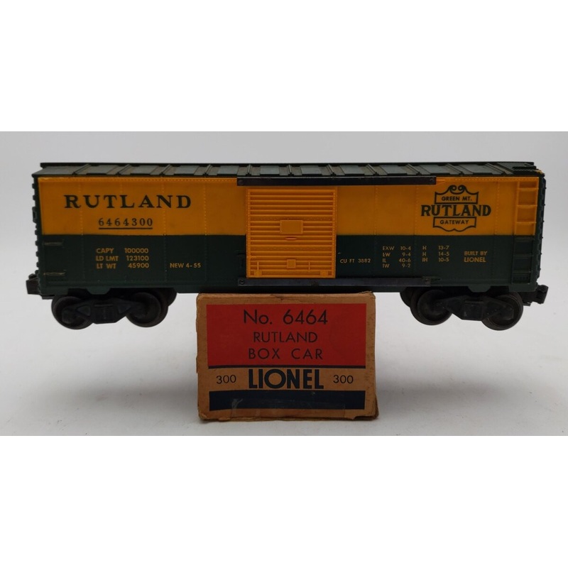 Lionel 6464-300 Vintage O Rutland Boxcar -Type IIA Body Rubber Stamped VG/Box