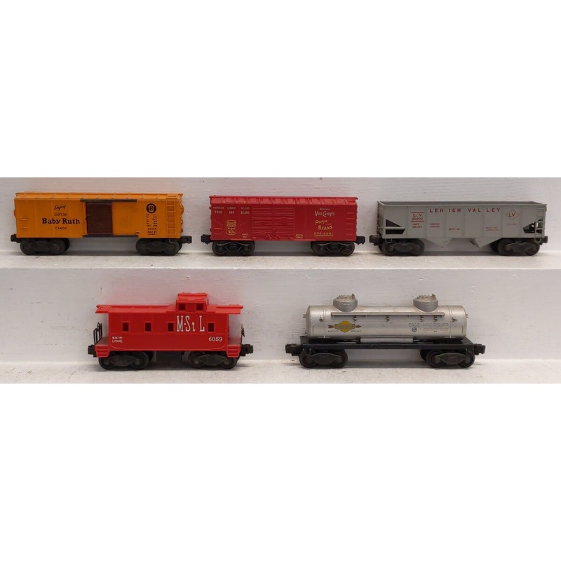 Lionel Vintage O Assorted Freight Cars: X2454, 6059, 6456, 6465, 638-2361 [5] VG
