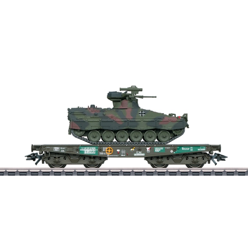 Marklin 48746 HO Scale Type Rlmmps Heavy-Duty Flat Car w/Marder Tank NIB