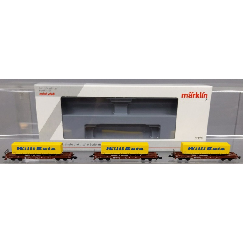 Marklin 82289 Z DB Schenker Rail Type Sdgkms 707 Deep Well Flat Set (Set of 3) LN/Box