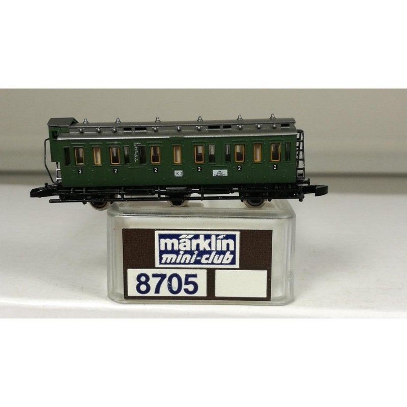 Marklin 8705 Z Mini Club DB 2nd Class Compartment Passenger Car LN/Box