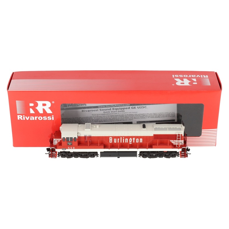Rivarossi HR2529 HO Chicago, Burlington & Quincy GE U25C w/ Sound & DCC #550 LN/Box