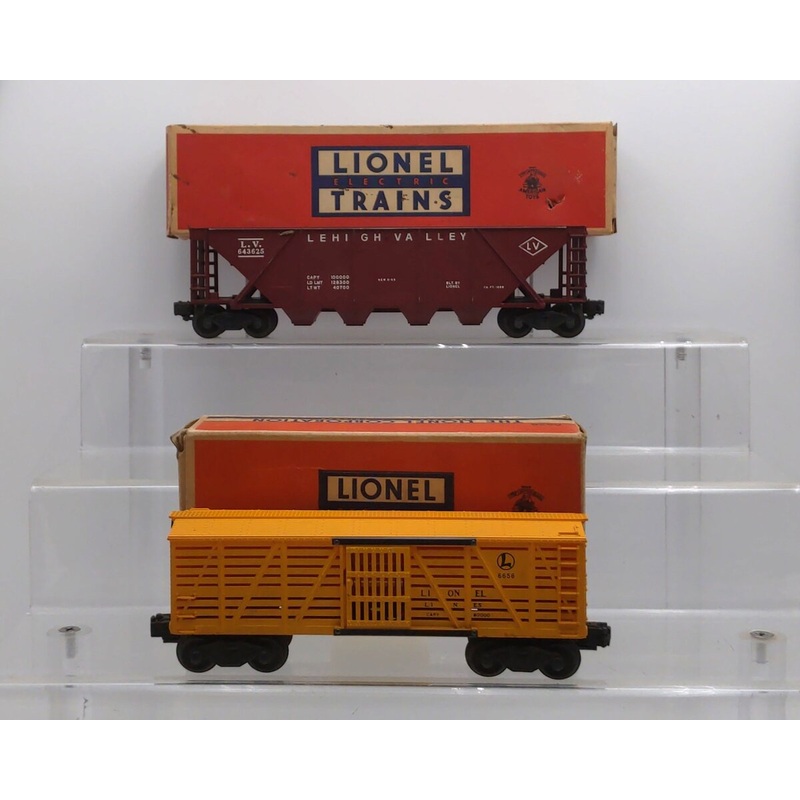 Lionel Vintage O Gauge Postwar Freight Cars: 6035, 6436, 6656, & 6825 [4] VG