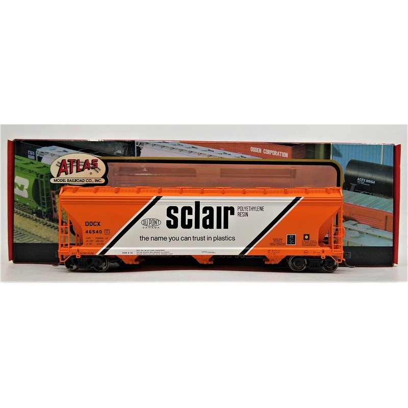 Atlas 1463-1 HO Sclair 4650 CF 3-Bay Covered Hopper #46540 LN/Box