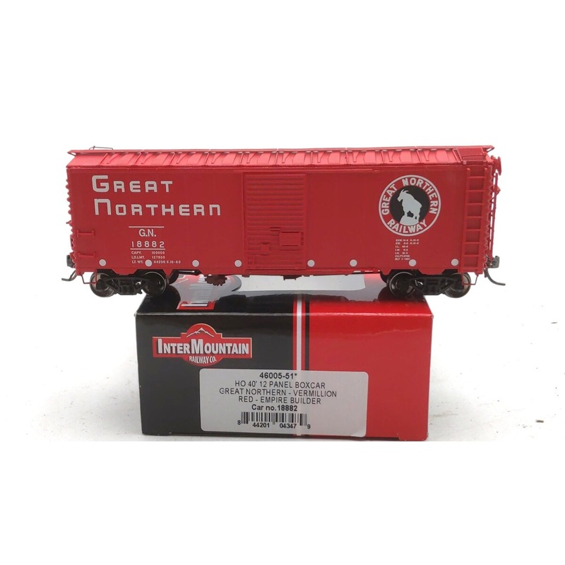 InterMountain 46005-51 HO Scale Great Northern 40′ 12 Panel Box Car #18882 LN/Box