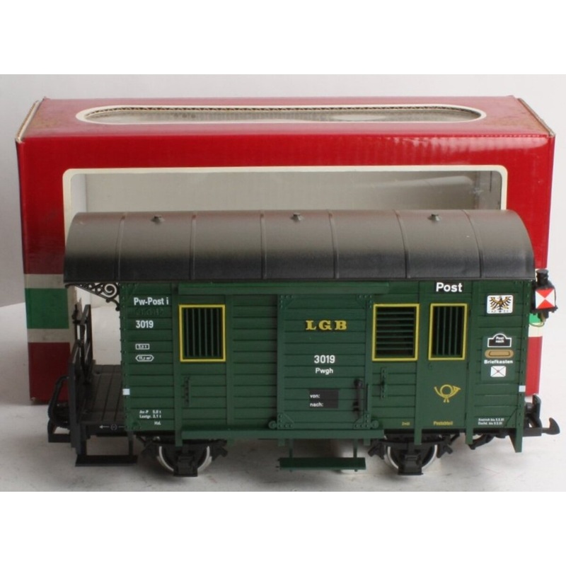 LGB 3019 G Scale Mail Post Car with Lights (Metal Wheels) EX/Box