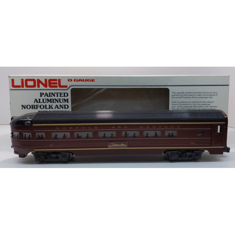 Lionel 6-9566 O Gauge Norfolk & Western Aluminum Observation Car #581 EX/Box