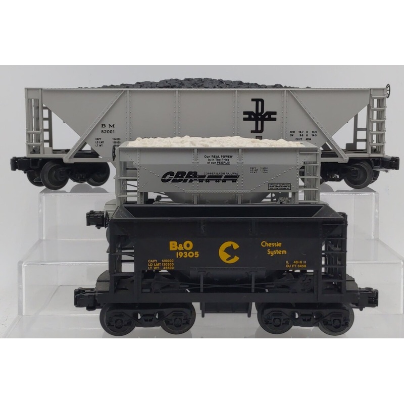 Lionel Assorted Ore And Hopper Cars [3], 6-52001, 6-52071, 6-19305 EX