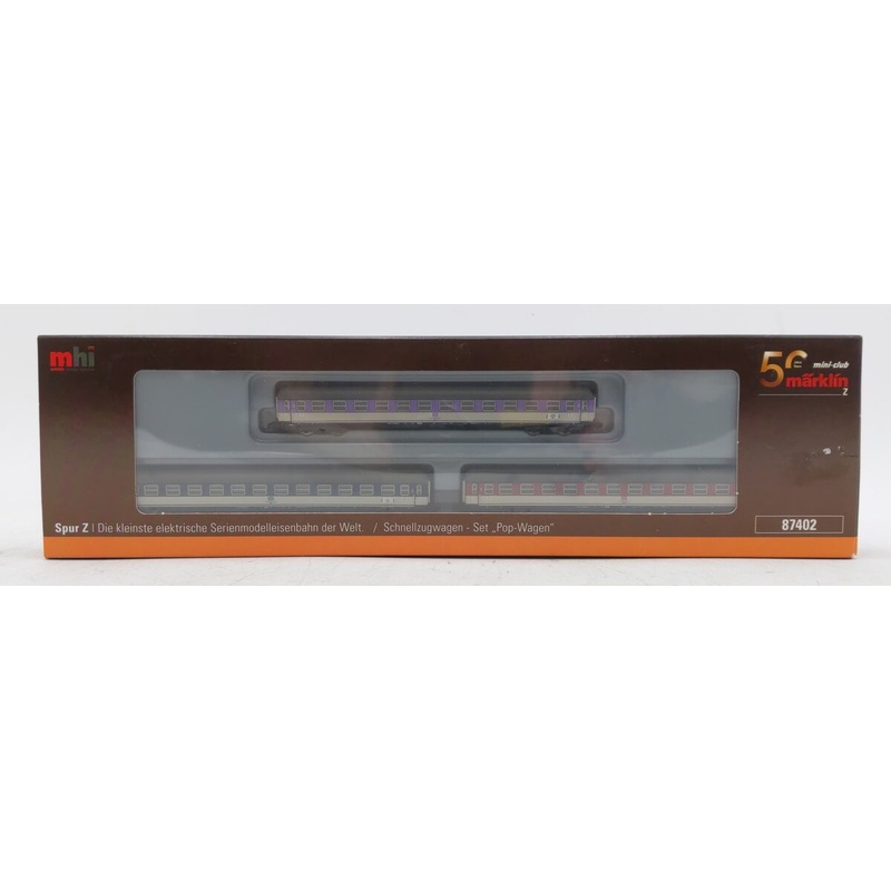 Marklin 87402 Z DB Pop Cars Express Train Passenger Cars (Set of 3) LN/Box