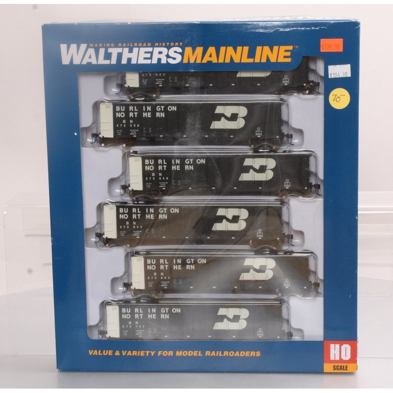 Walthers 910-56002 HO Scale Burlington Northern 50′ Coal Gondola 6-Pack NIB