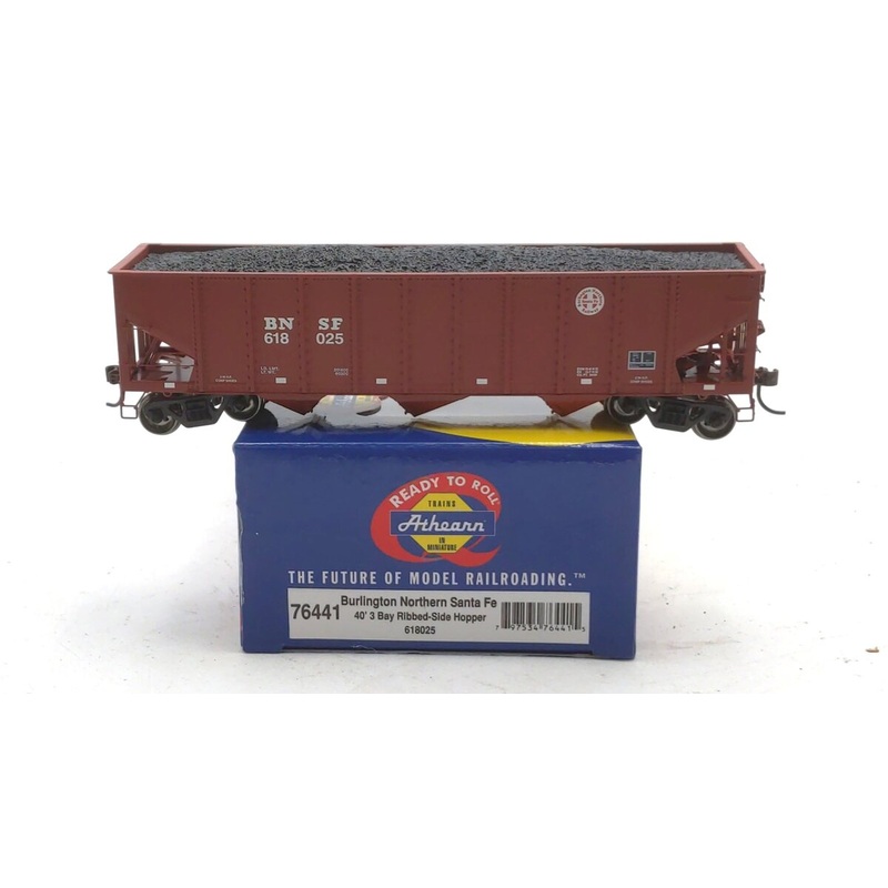 Athearn 76441 HO Scale Burlington Northern Santa Fe 40′ 3-Bay Hopper #618025 NIB