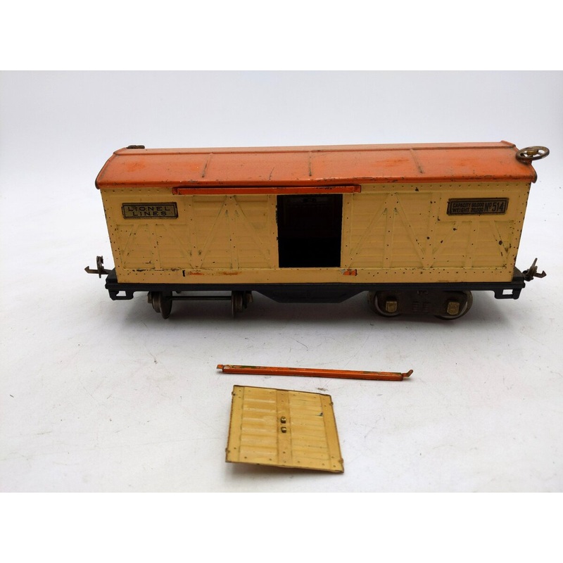 Lionel 514 Vintage Std Gauge Lionel Lines Tinplate Cream/Orange Refrigerator Car