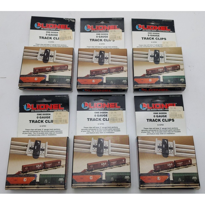Lionel 6-12743 O Gauge Tubular Track Steel Clips (6 Box of 12) LN/Box