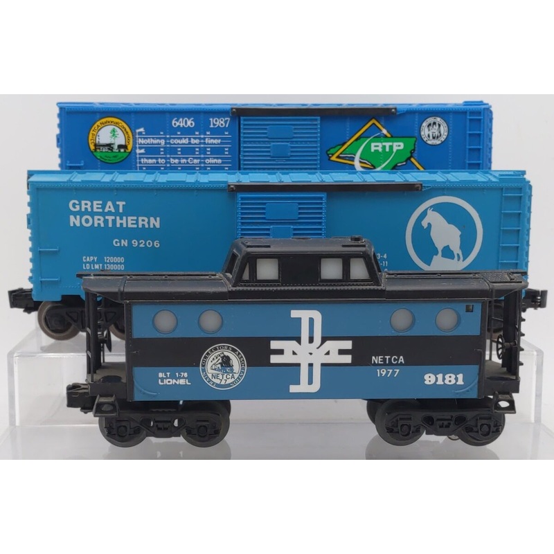 Lionel, K-Line Assortment of Box Cars and Caboose [3], K-6406, 6-9206, 6-9181 VG