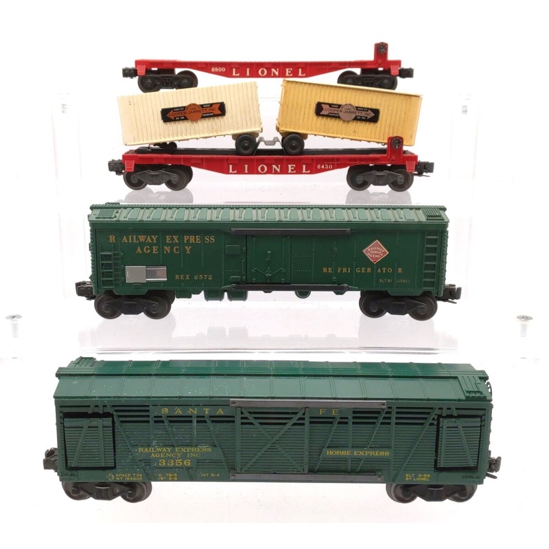 Lionel Vintage O Assorted Freight Cars: 3356, 6572, 6430, 6800 [4] VG