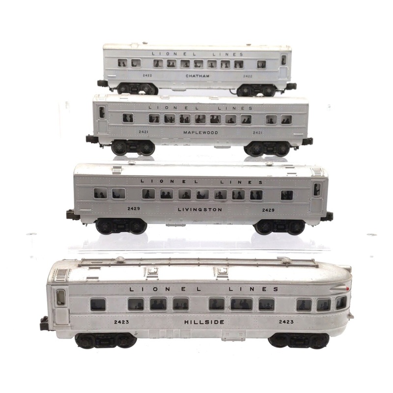 Lionel Vintage O Lionel Lines Passenger Cars: 2423, 2422, 2421, 2429 [4] VG