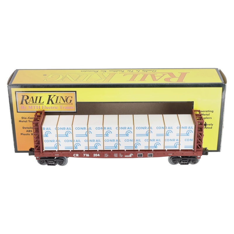 MTH 30-76613 O Conrail Bulkhead Flatcar w/ Lumber Load 3-Rail  #716204 NIB