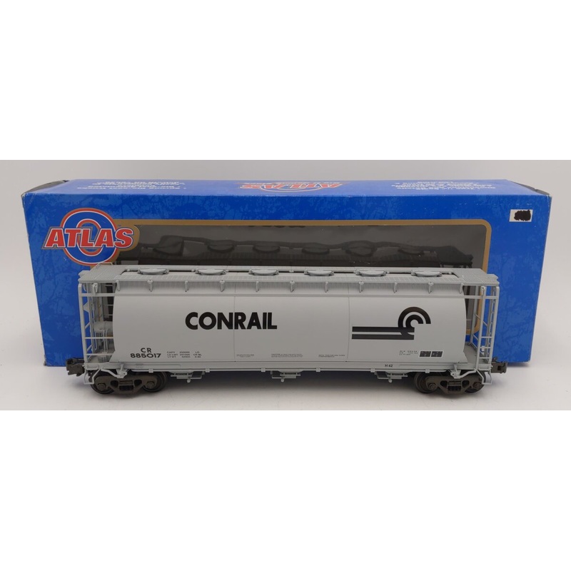 Atlas 6302-1 O Gauge Conrail ACF 3-Bay Cylindrical Hopper #885017 (3 Rail) EX/Box
