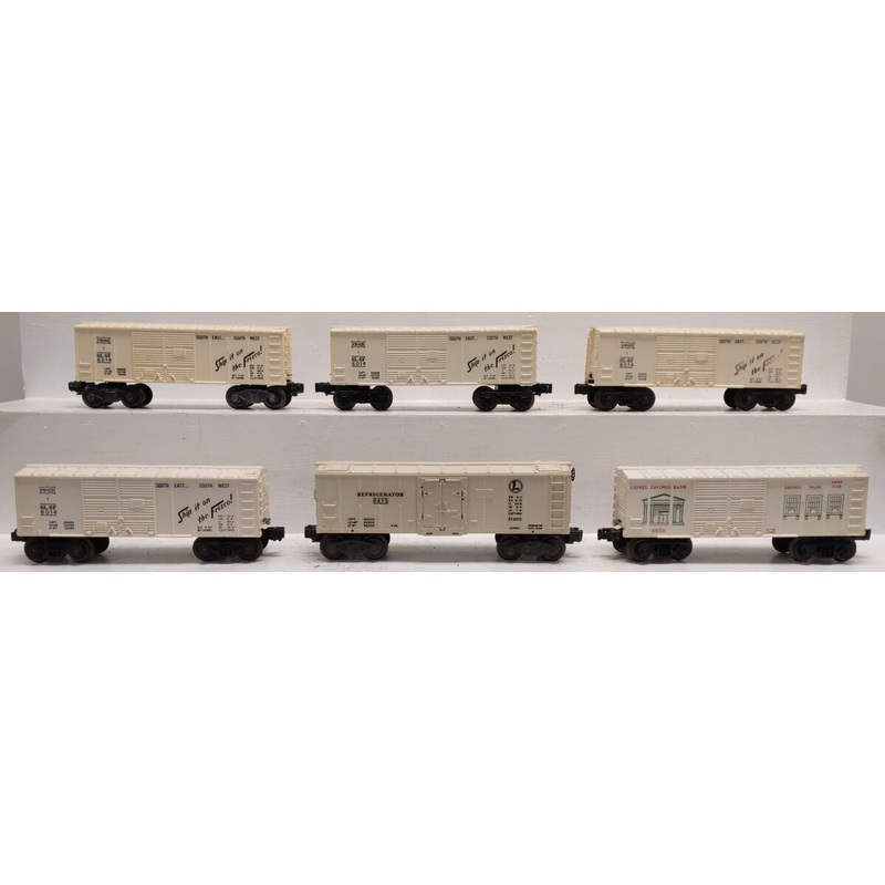 Lionel Assorted O Vintage Freight Cars: 6014, 6472, 6050 [6] VG