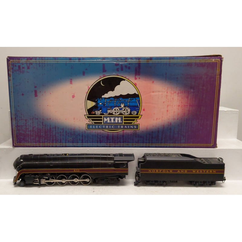 MTH 20-3024-1 O Gauge N&W J-Class 4-8-4 Steam Locomotive & Tender #611 w/PS1 EX/Box