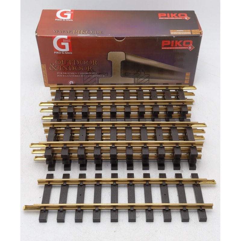Piko 35201 G Scale Brass 11 Straight Track Sections [7] EX/Box