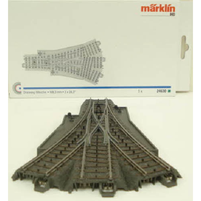 Marklin 24630 HO C Track 2 x 24.3 188,3 mm Manual 3-Way Switch Turnout LN/Box
