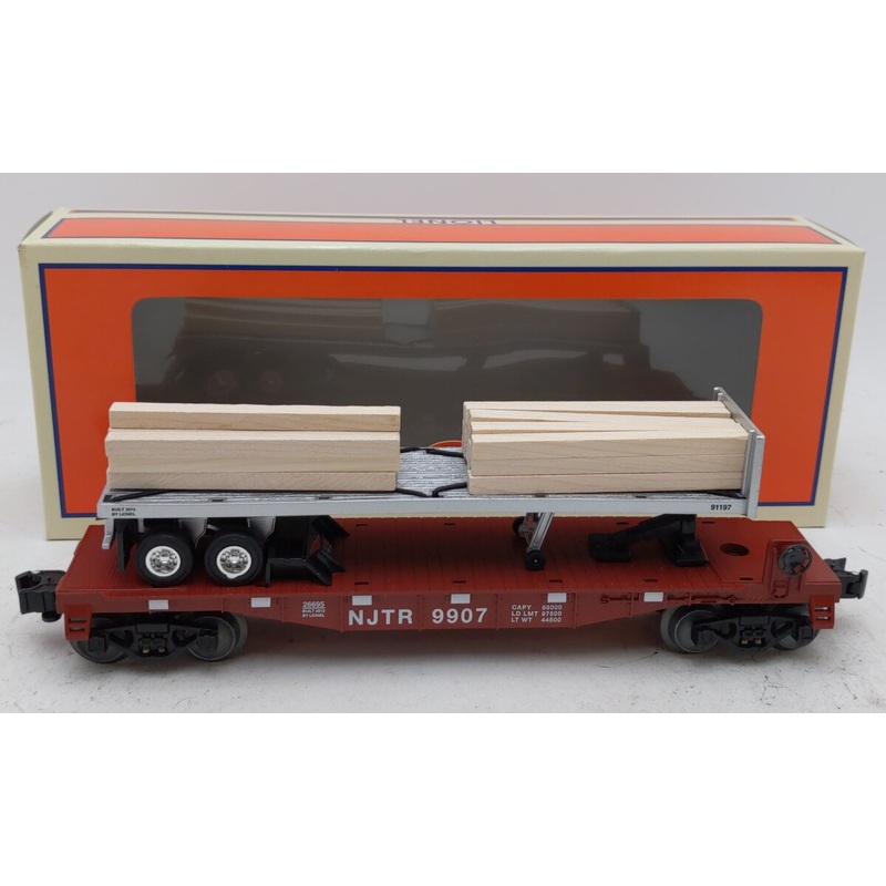 Lionel 6-26695 New Jersey Transit Flatcar with Wood Ties EX/Box