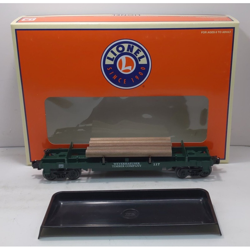 Lionel 6-26883 O Gauge Weyerhaeuser Log Dump Car #117 LN/Box