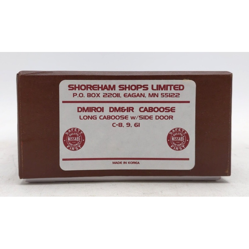 Shoreham Shops Limited HO Brass DM&IR C-8,6,61 Long Caboose w/Side Door-BOX ONLY EX/Box